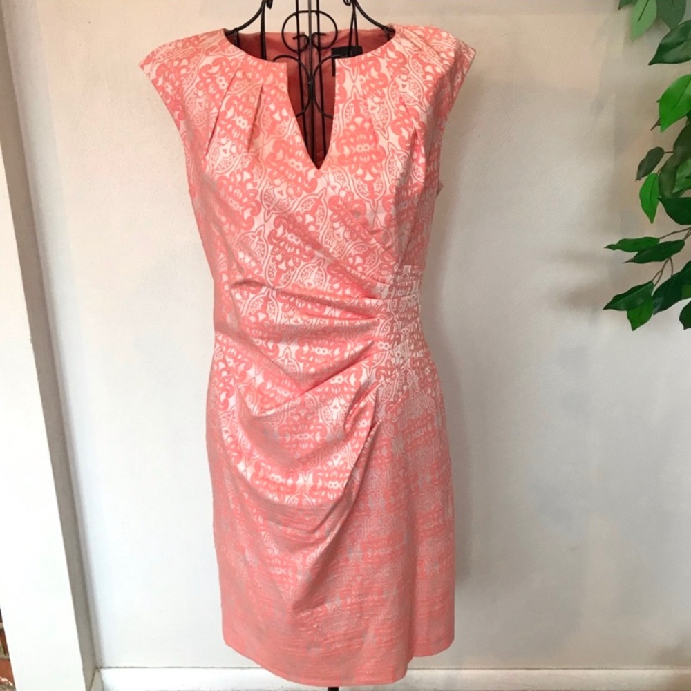 Adrianna Papell Sheath Dress Tapestry Print Sz 6P
